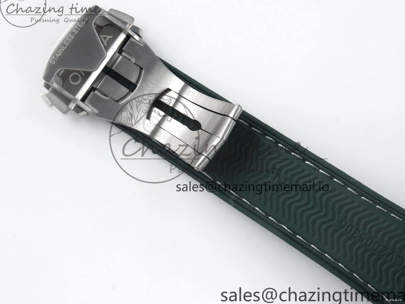 0401 Bold Seamaster Planet Ocean 600M 43.5mm SS SCF 1:1 Best Edition Green Bezel Gray Dial on Green Rubber Strap A8900 Super Clone 7666